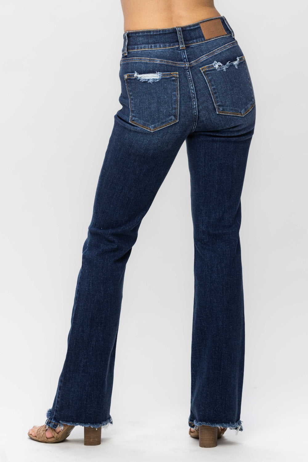 Judy Blue Full Size Frayed Hem Bootcut Jeans