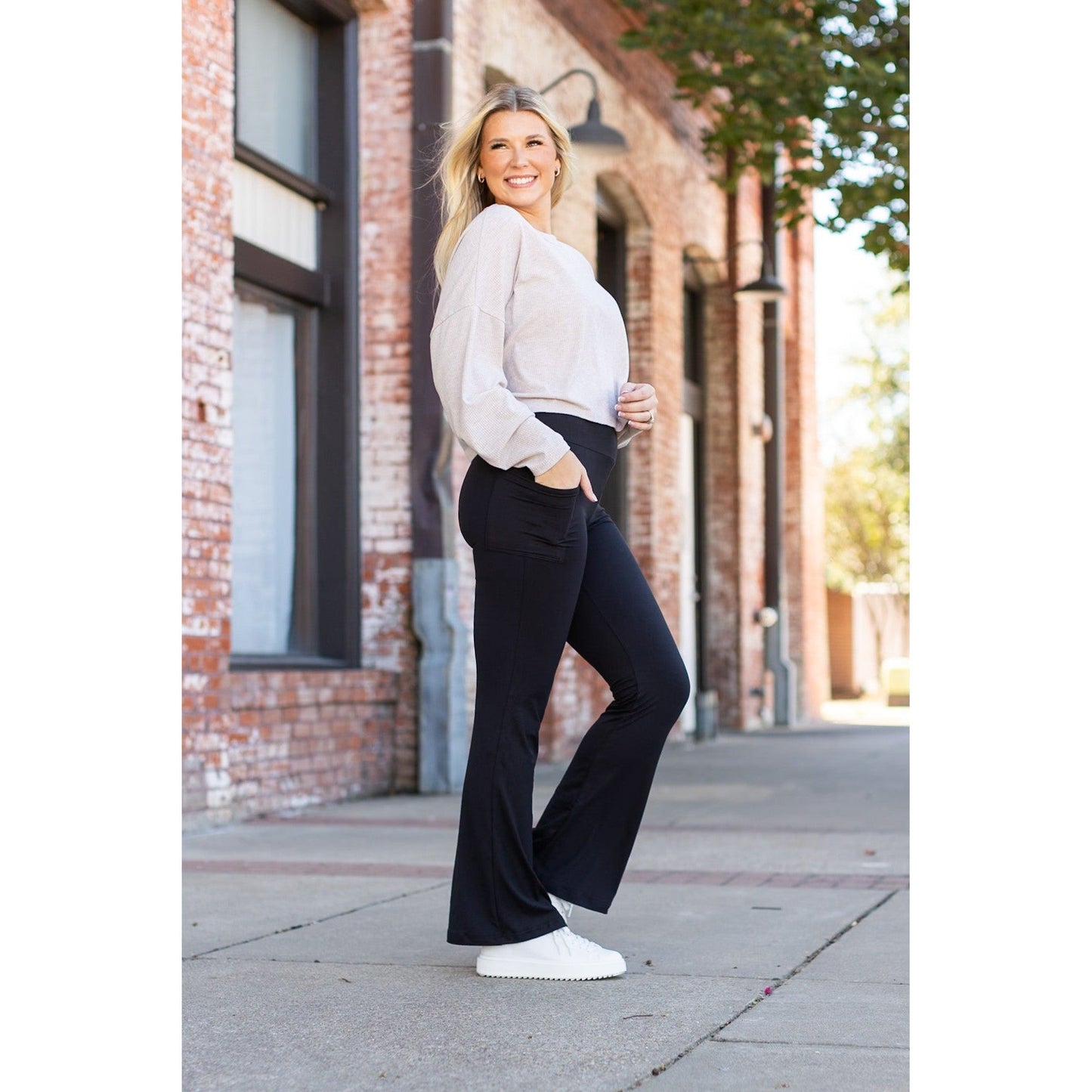 Ready to Ship | The Vanessa - 30” - Black Bootcut Leggings Round 2*