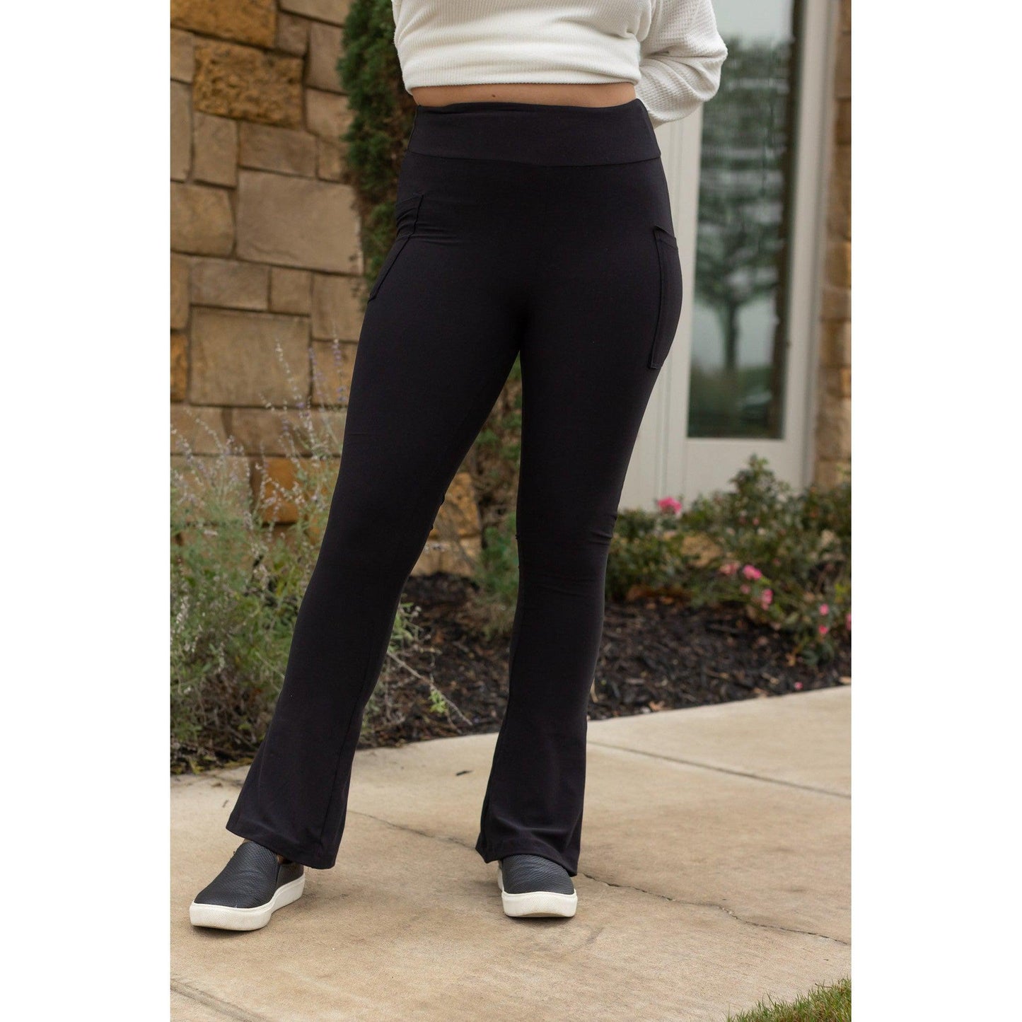 PreOrder | Black Flare Leggings WITH POCKETS - Luxe Leggings by Julia Rose® - Round 2