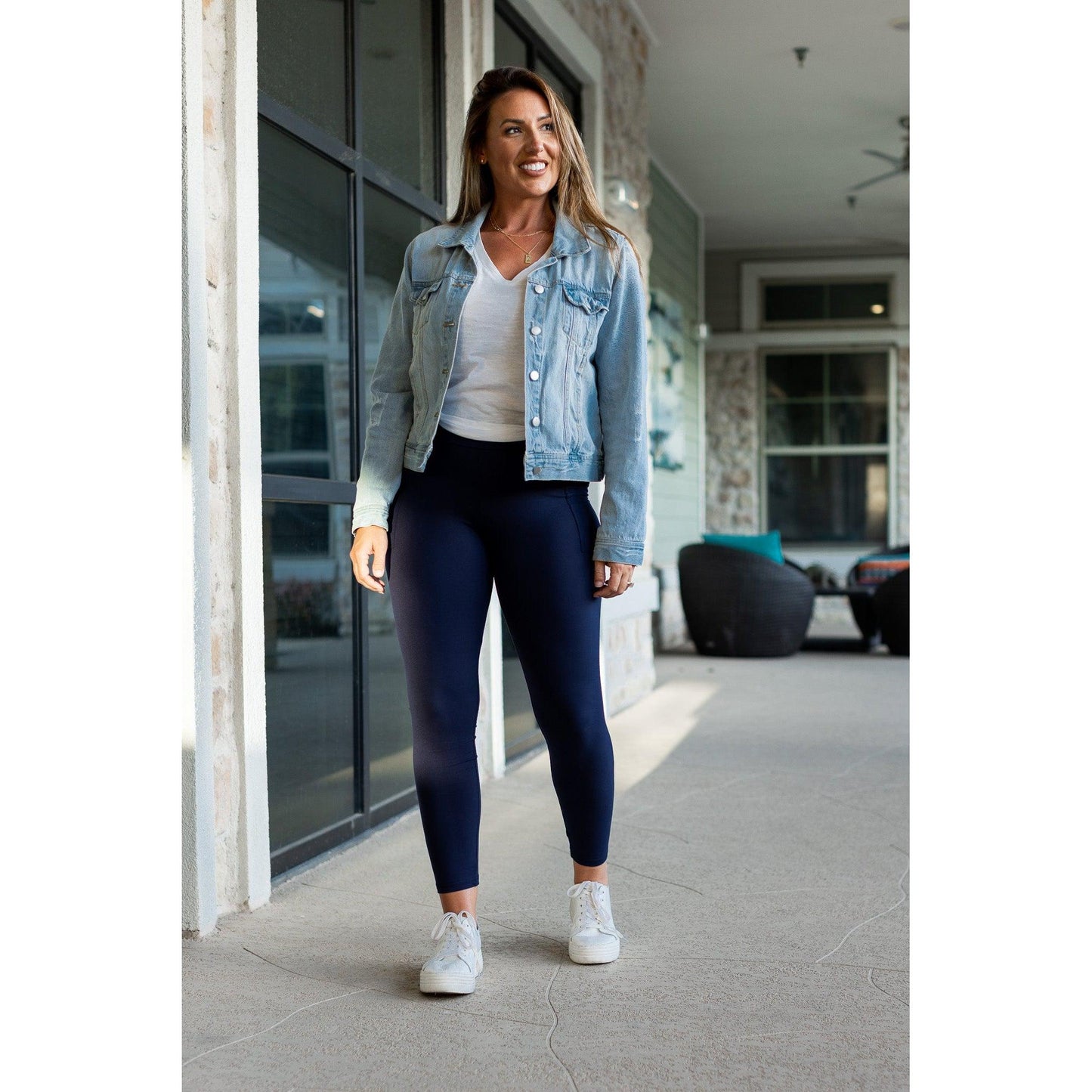 PreOrder | Navy Full-Length with Pocket Leggings Round 3 - Luxe Leggings by Julia Rose®