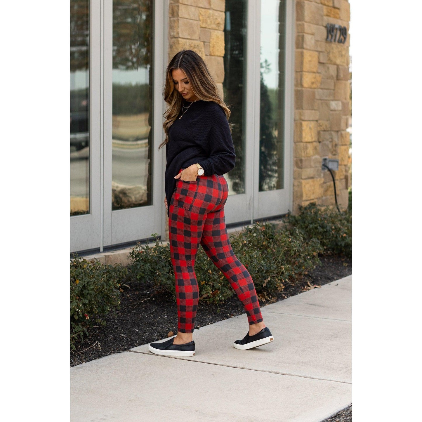 Ready to Ship  |  Red & Black Plaid Leggings -  - Luxe Leggings by Julia Rose®