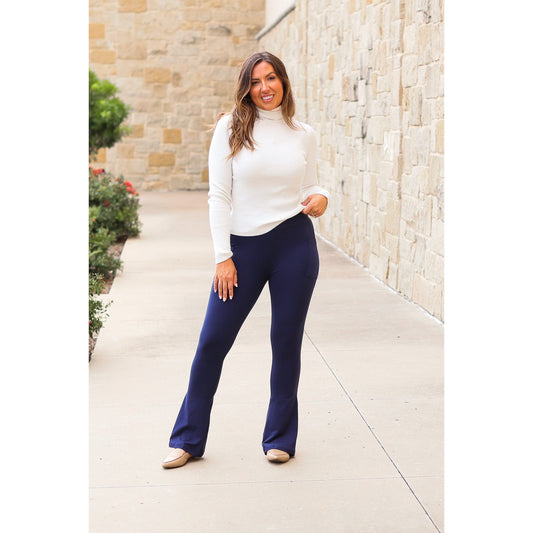 Ready to Ship  | Navy FLARE Leggings with Pocket*