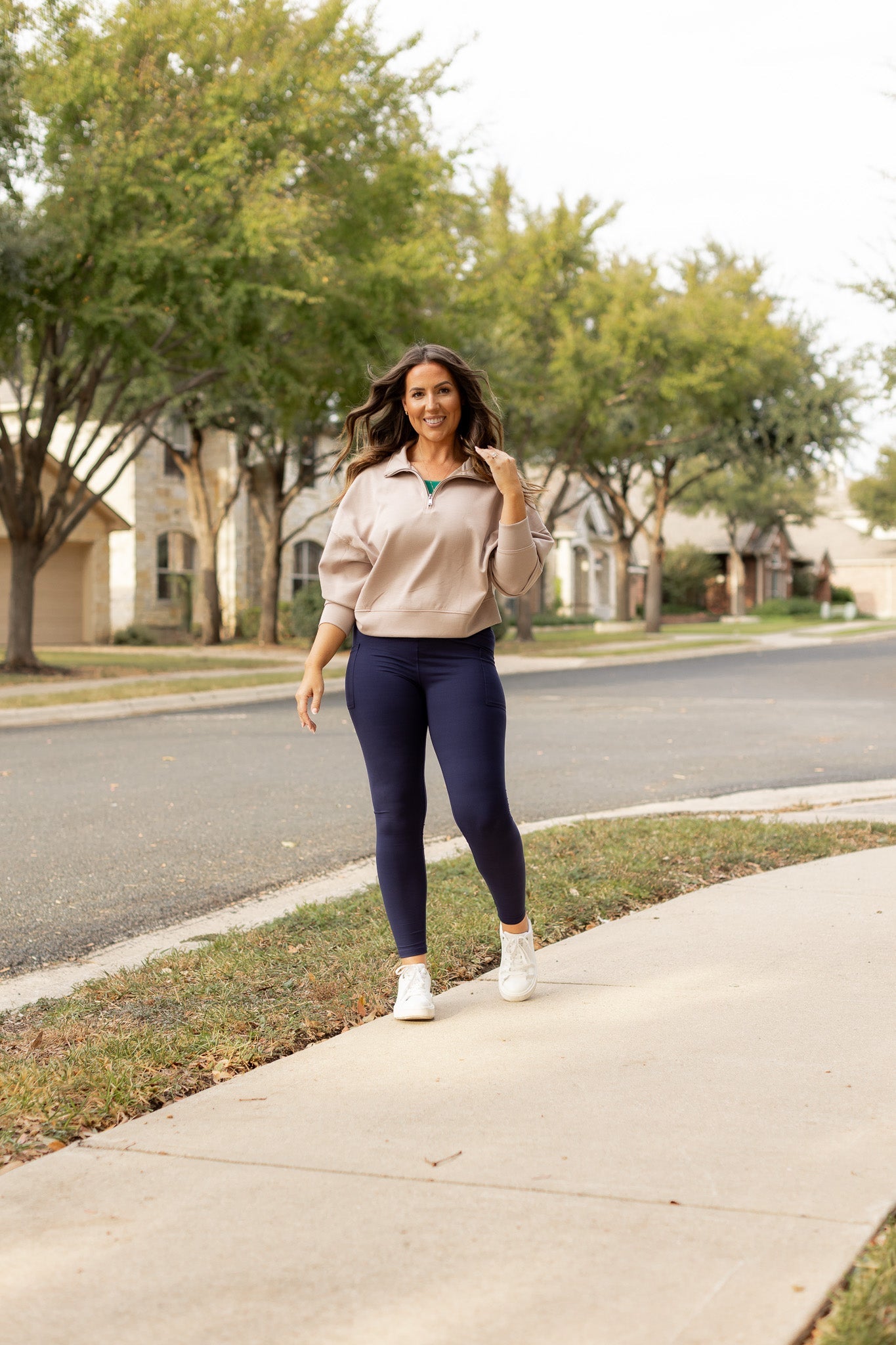 Ready to Ship | The Nadia - NAVY Crossover Full Length Leggings with Pockets  - Luxe Leggings by Julia Rose®