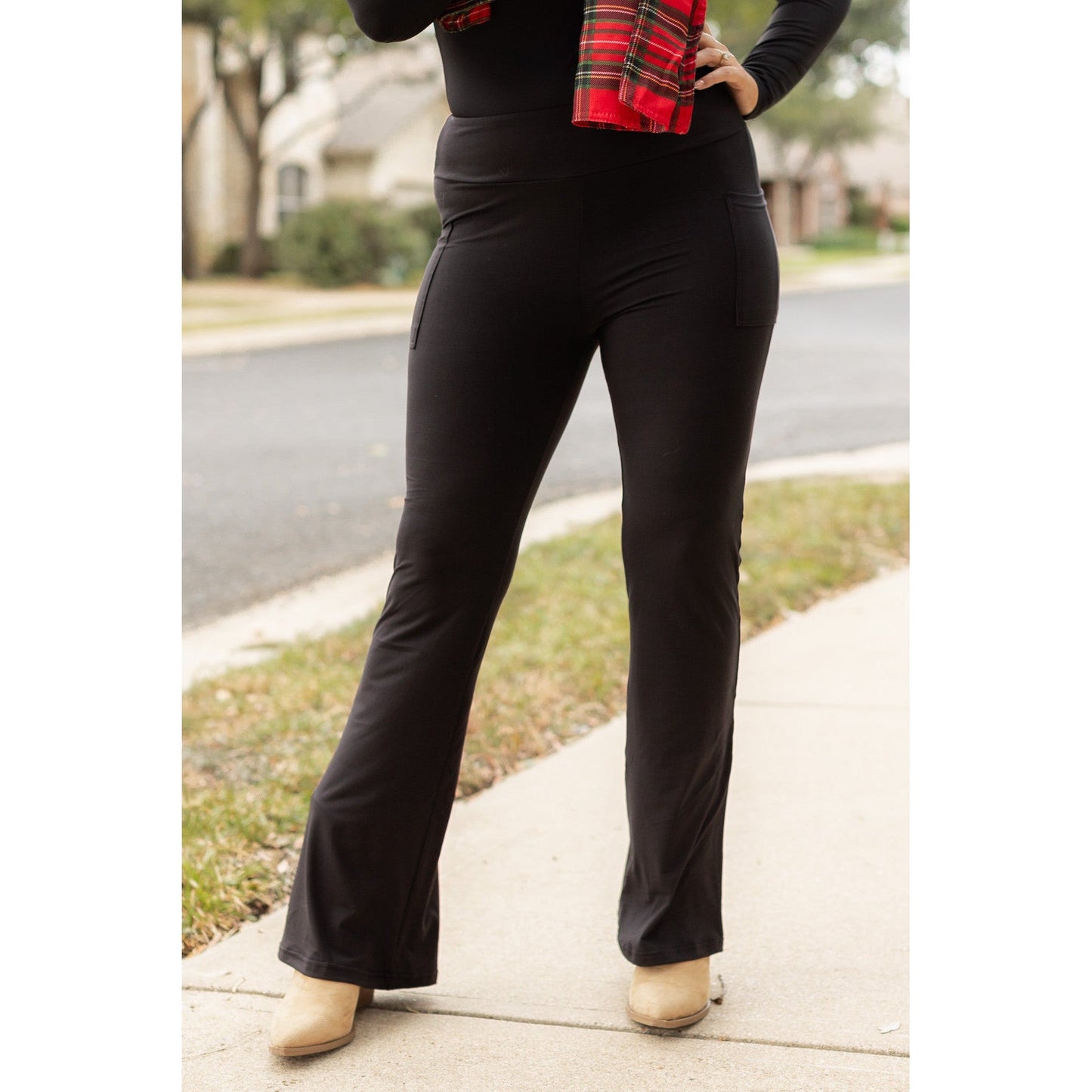 Ready to Ship | The Vanessa - 30” - Black Bootcut Leggings Round 2*