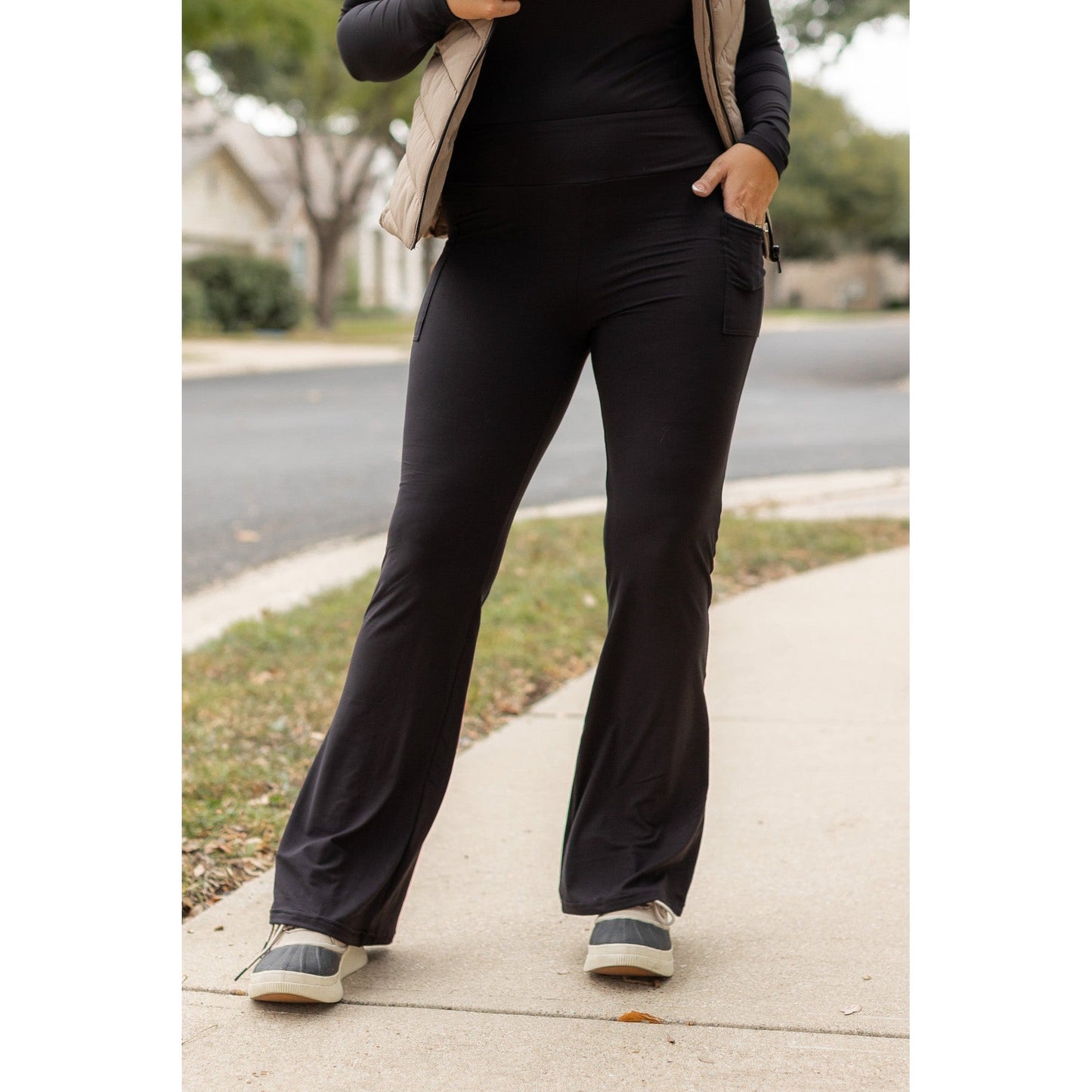 Ready to Ship | The Vanessa - 30” - Black Bootcut Leggings Round 2*