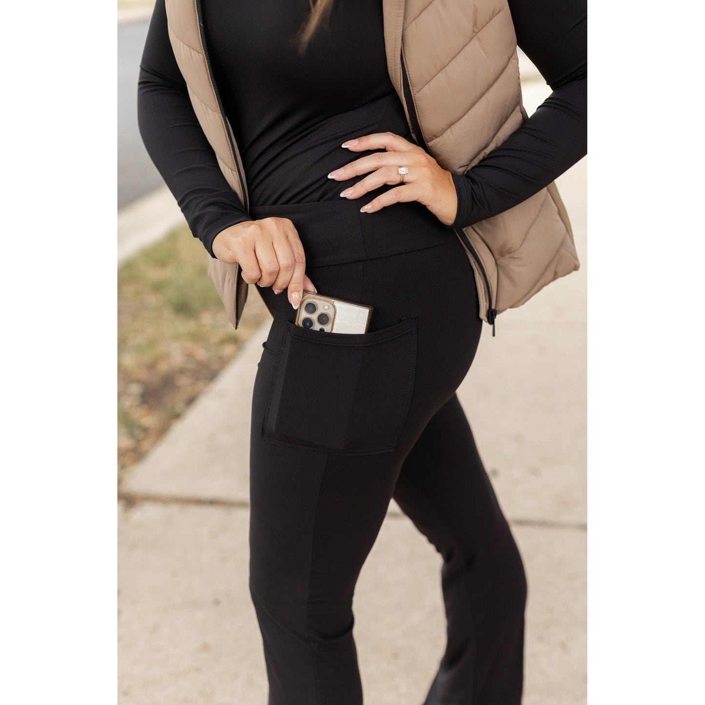 Ready to Ship | The Vanessa - 30” - Black Bootcut Leggings Round 2*