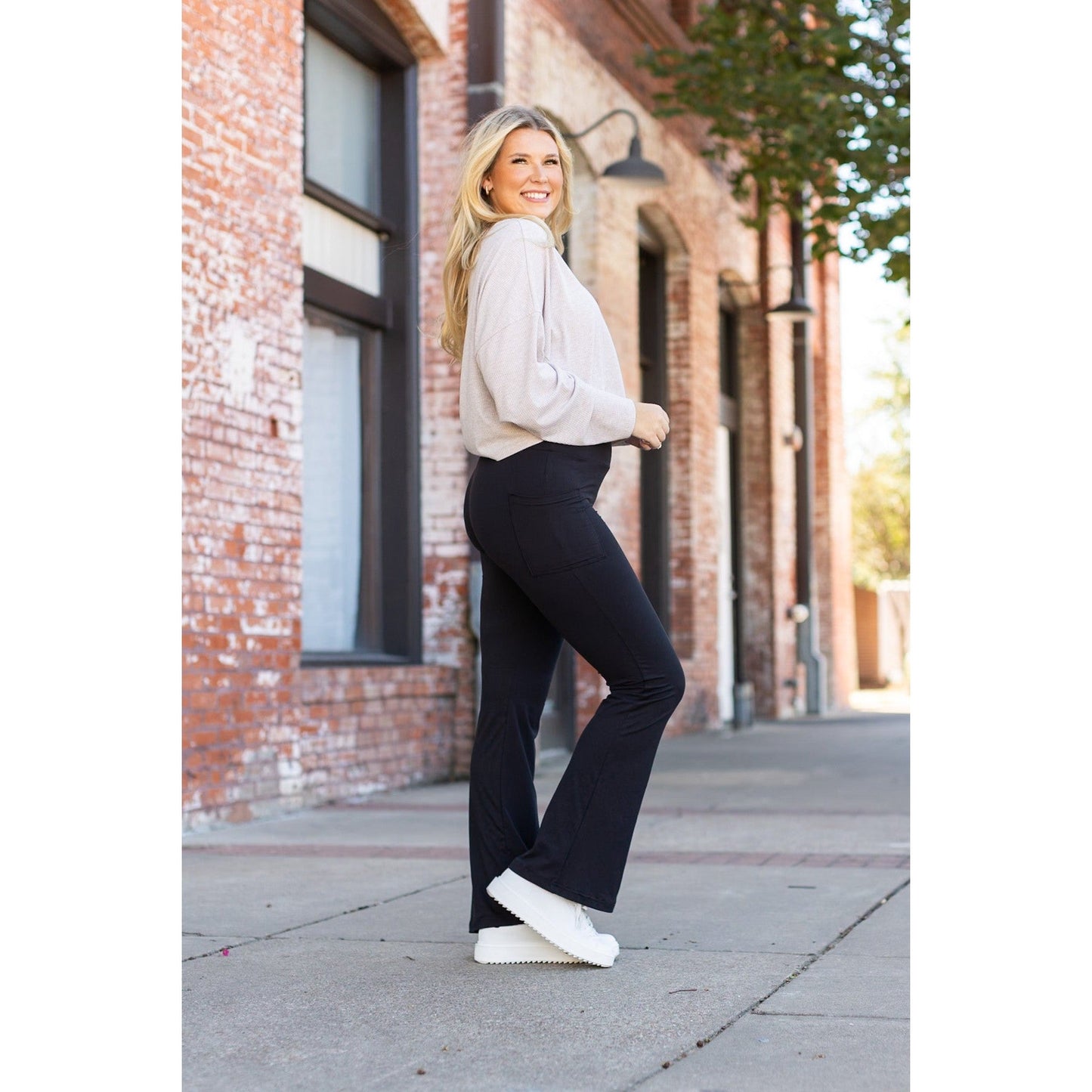 Ready to Ship | The Vanessa - 30” - Black Bootcut Leggings Round 2*