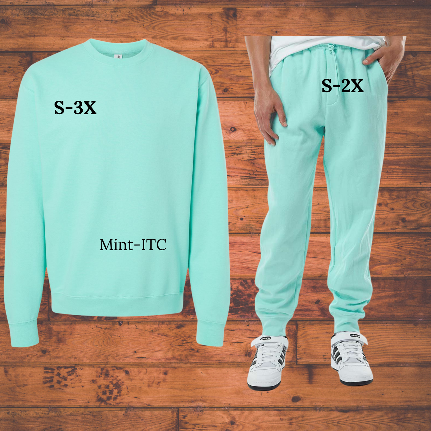 Coffee Weather Crewneck and Joggers in Mint