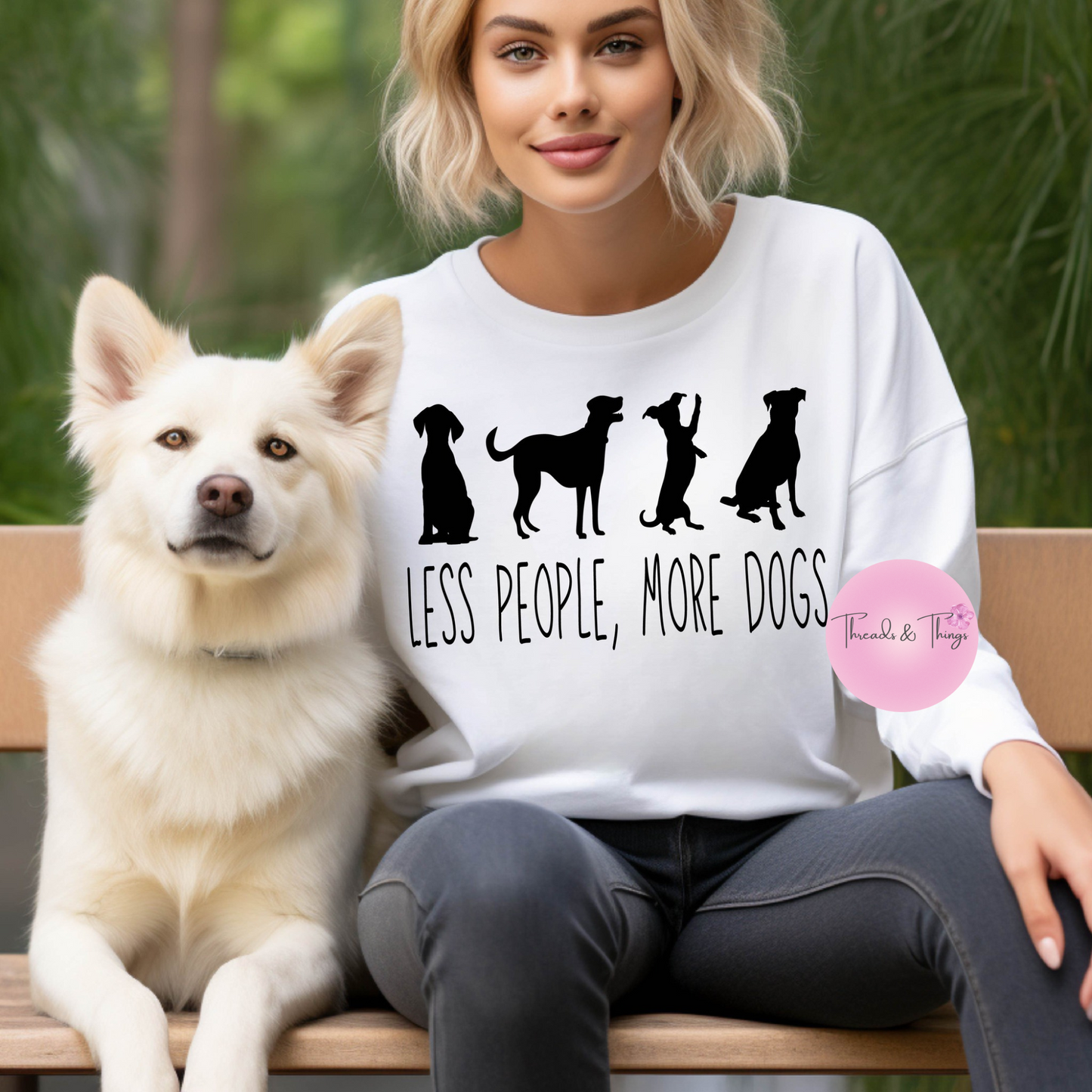 Less People More Dogs Crewneck