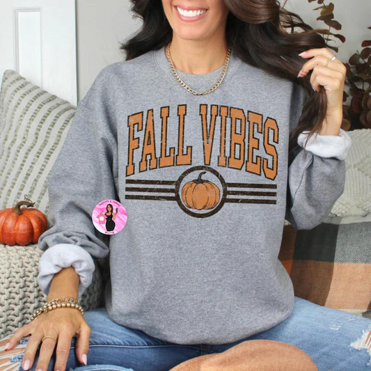 Vintage Pumpkin Fall Vibes Crewneck Sweatshirt