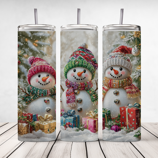 Snowman Trio 20oz Skinny Tumbler