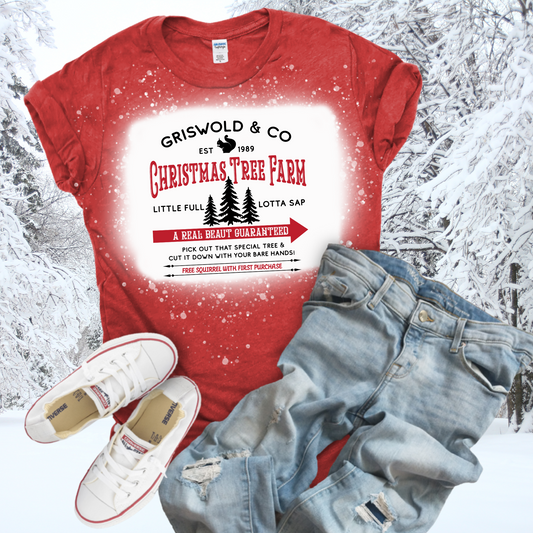 Christmas Tree Farm Bleached Tshirt