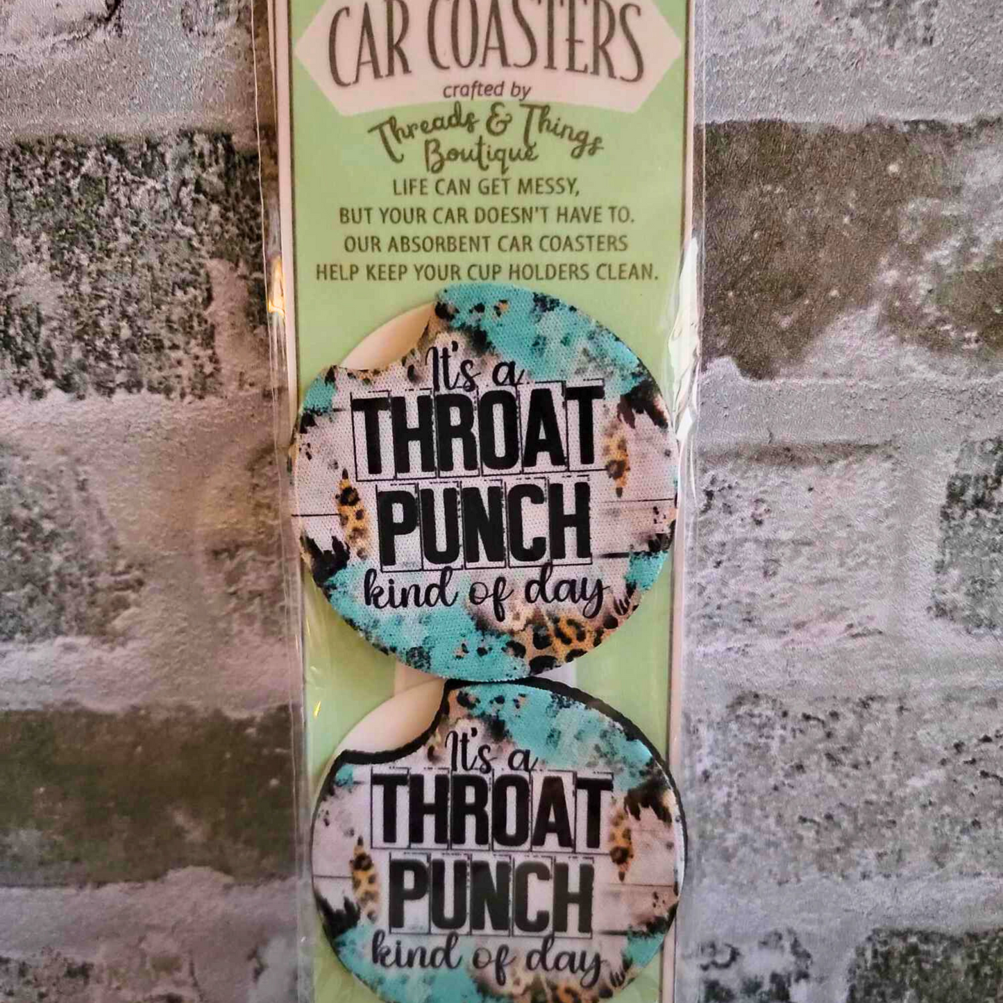 Throat Punch Car Coasters
