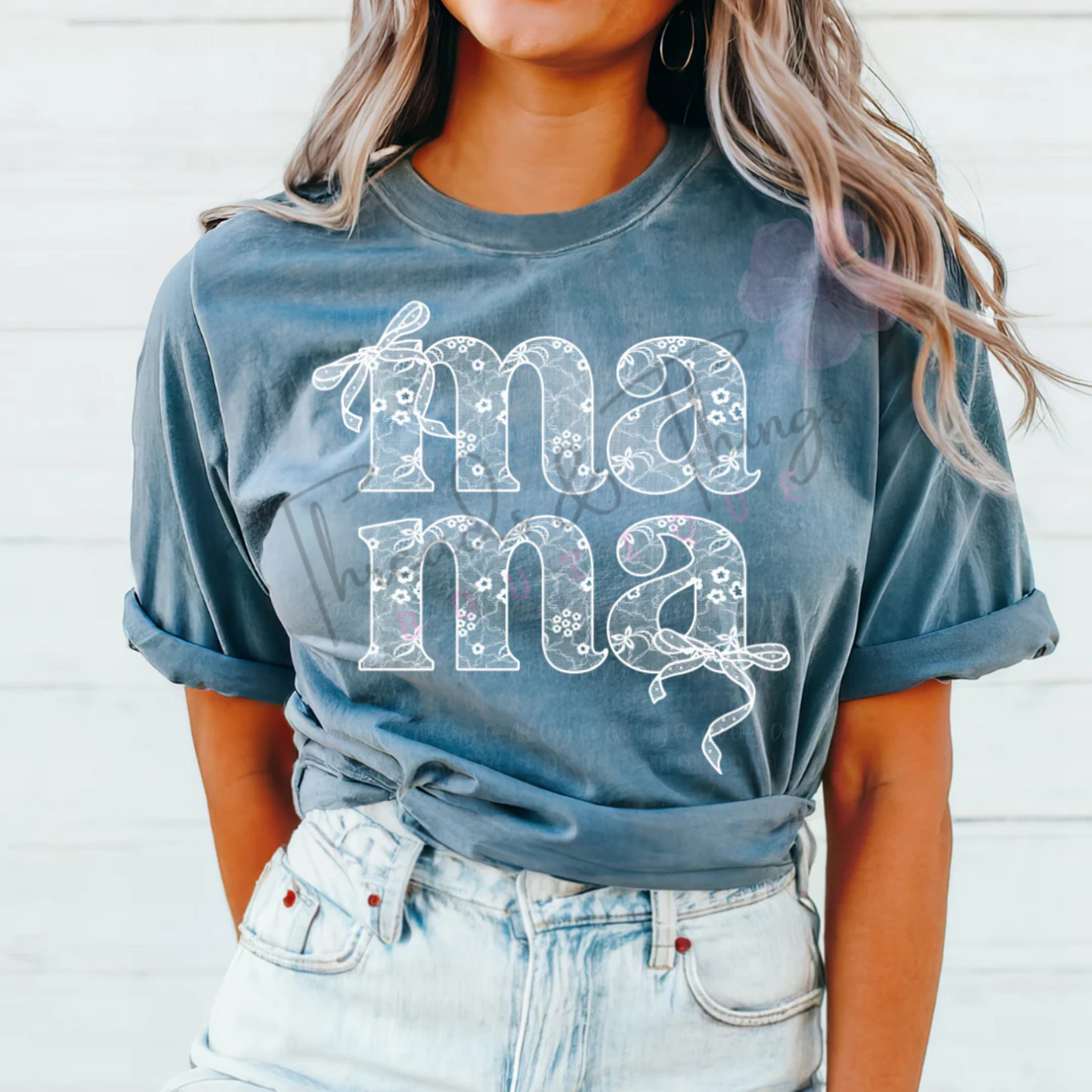 Mama Lace Bow Tee