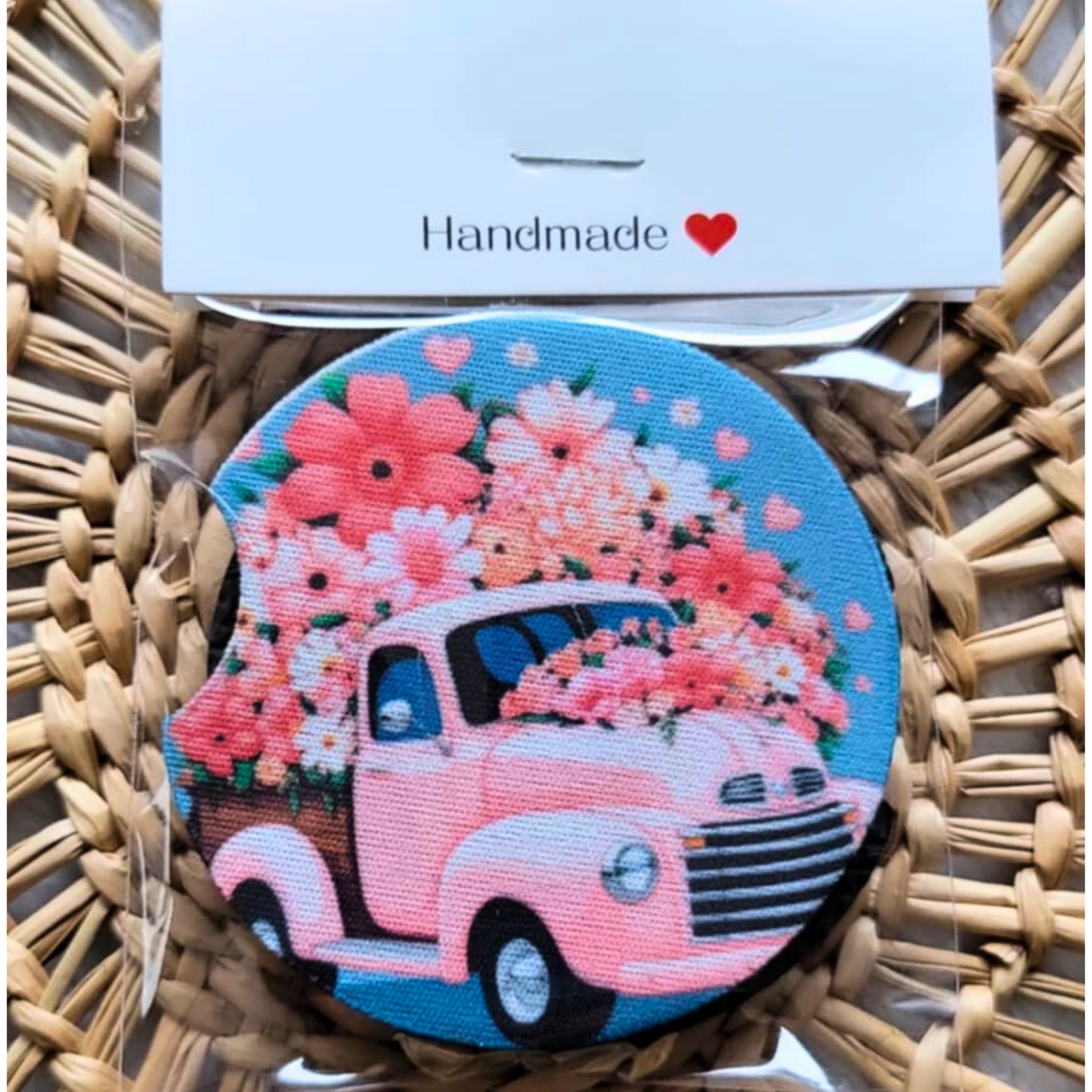 Bed of Flowers Neoprene Car Coasters