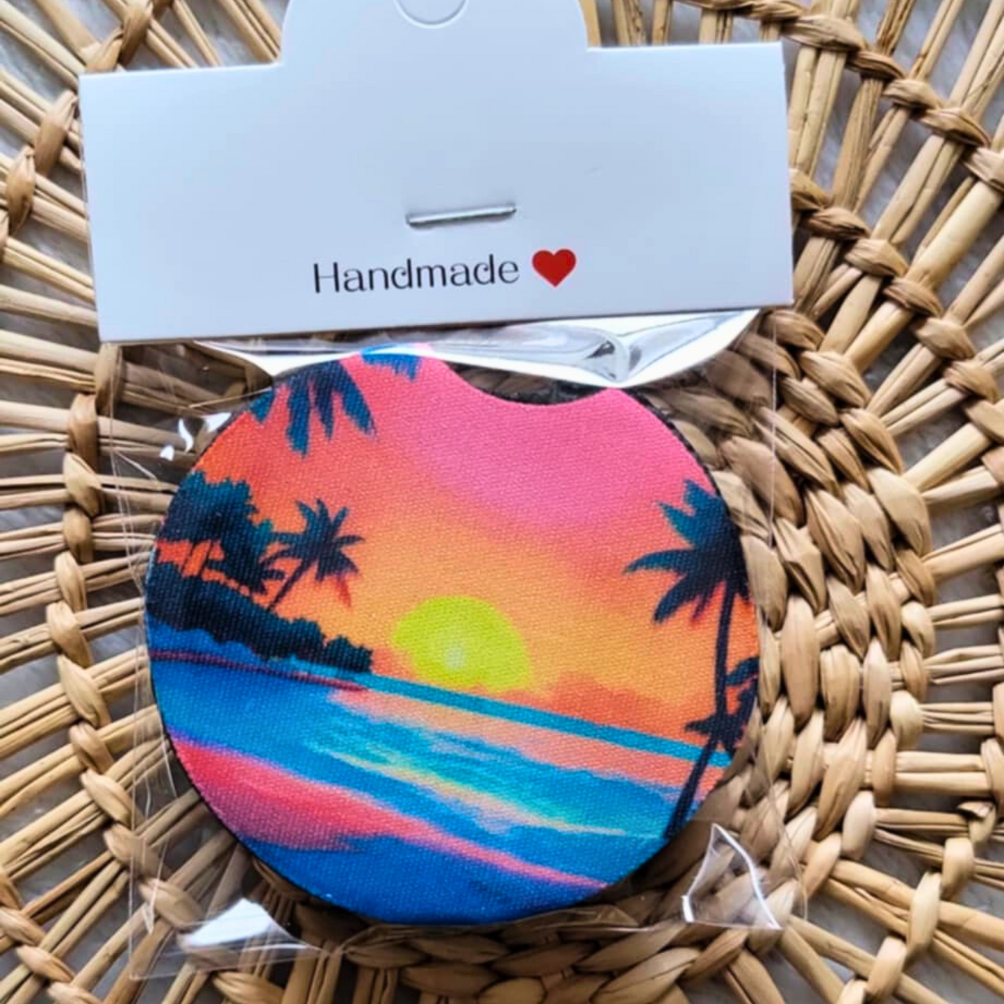 Tropical Sunset Neoprene Car Coasters