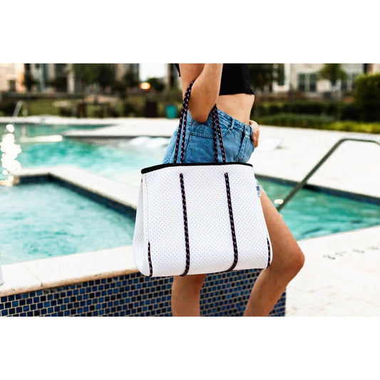 Ready to Ship | The Crystal - Gorgeous Neoprene Bag - White *